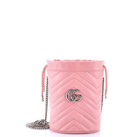 Gg Marmont Bucket Bag Matelasse Leather #190242G83B - Picture 1 of 6